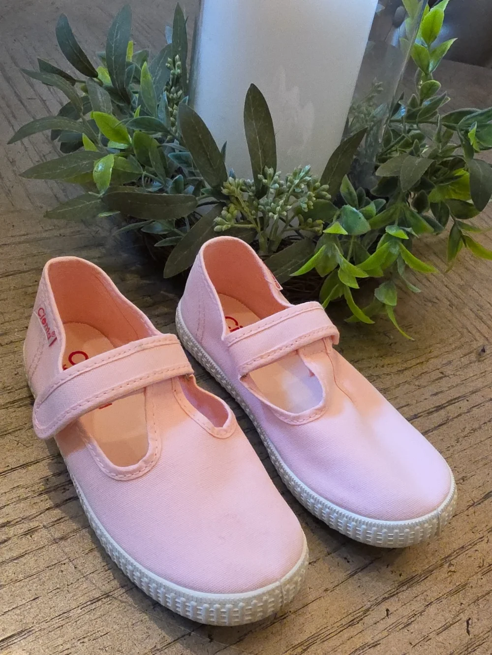 Cienta Pink Canvas Mary Jane Sneakers for Kids Size 11